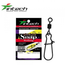 Застібка с вертлюжком Intech Quick lock Snap Rolling Matt black (5 шт) (#00)