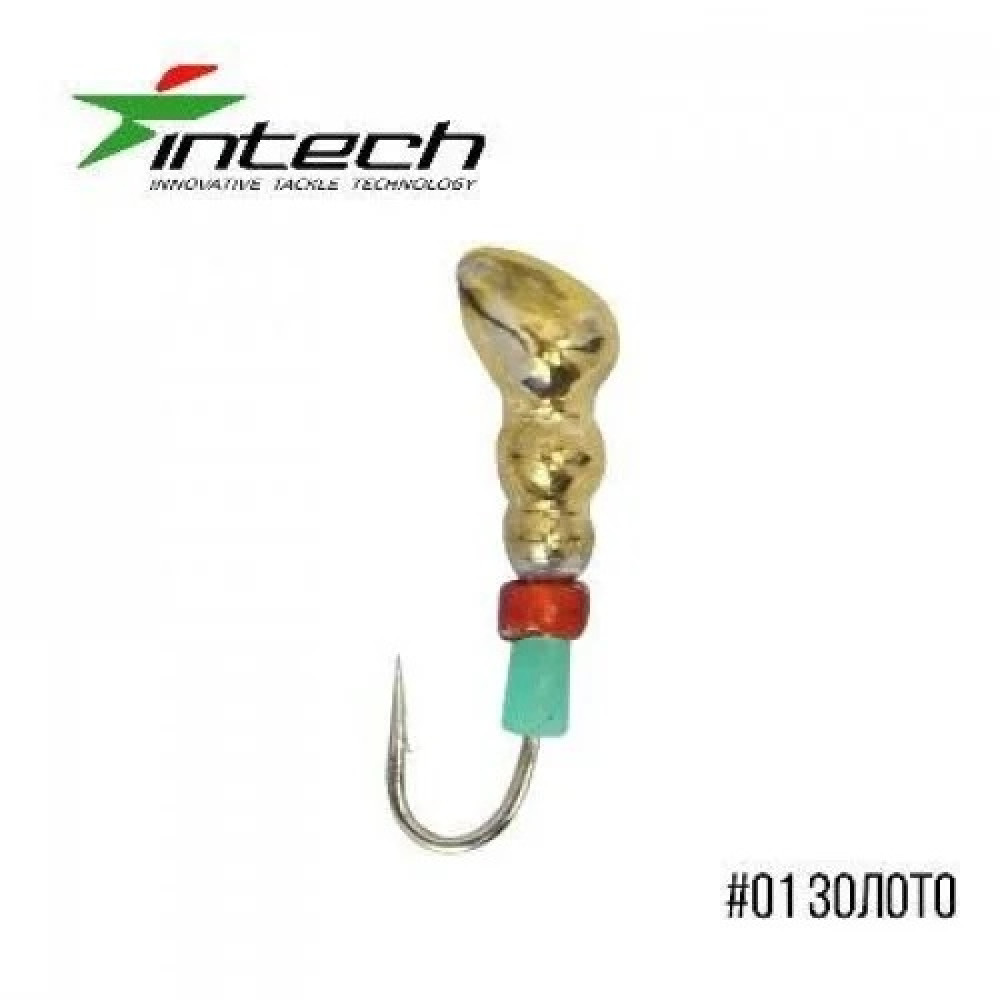 Мормишка Intech Ice Jig Мураха з отвором (бісер) ø2.5 (#01 золото)