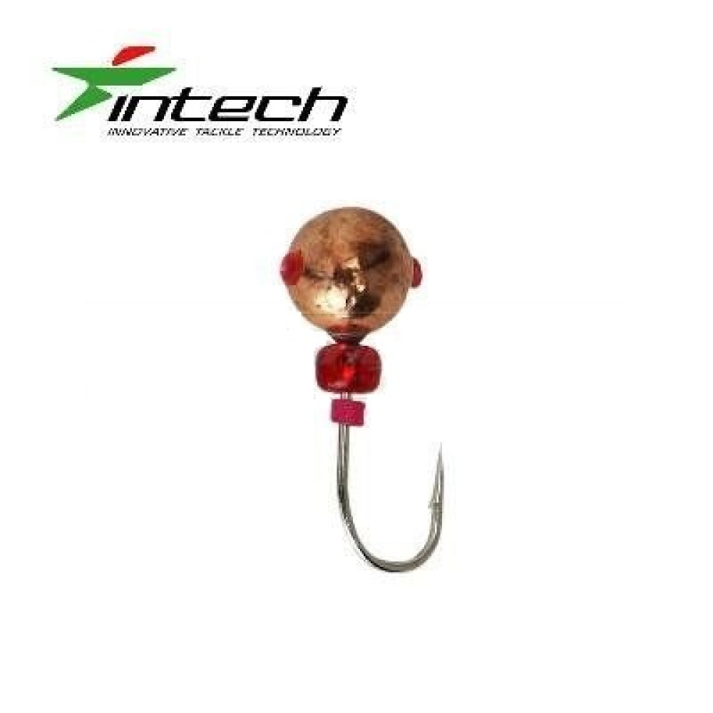 Мормишка Intech Ice Jig Кулька із отвором (кембрик+бисер) ø3.0 (#03 мідь)