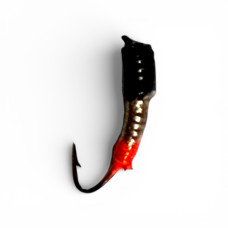 Мормишка вольфрамова LF Лесотка 0,4 гр к.3 (чорний, сріблястий, червоний)