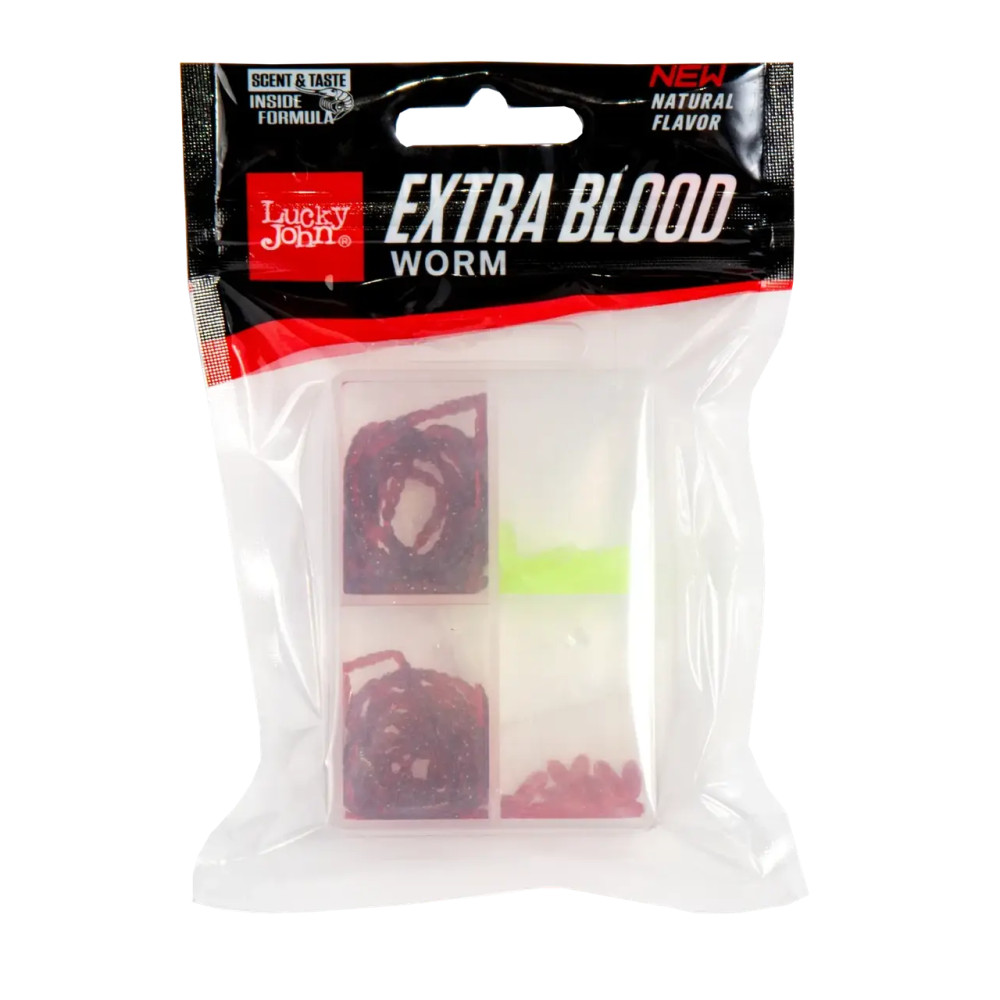 Мотиль силіконовий Lucky John Extra Blood Worm (MIX2)* 200, 140201-MIX2