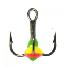 Трійник Lucky John з краплею для зимової блешні 14/11(GYR), LJ99140-11 