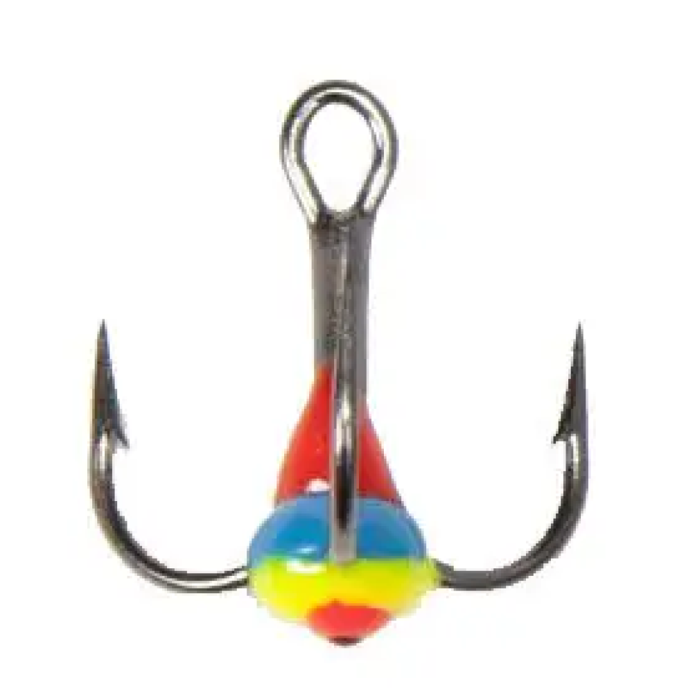 Трійник Lucky John з краплею для зимової блешні 14/14(RBY), LJ99140-14