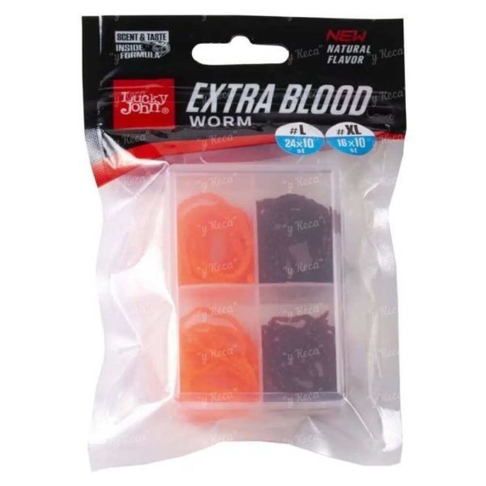 Мотиль силіконовий Lucky John Extra Blood Worm (MIX1)* 200, 140201-MIX1
