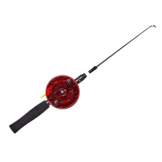 Вудка зимова розбірна з котушкою Lucky John LDR (стекл.) Ø90мм, 44см 