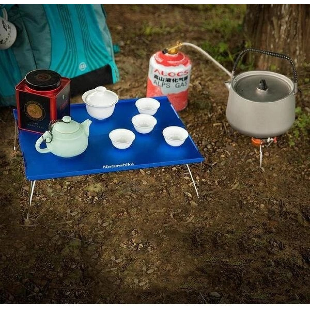 Стіл розкладний алюмінієвий для пікниіку Naturehike NH17Z001-L, 34х25 см, сірий