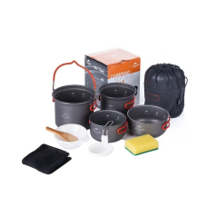 Набір посуду для кемпінгу 4 од. Naturehike NH18T018-G, алюміній 