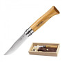 Ніж Opinel №8 VRI Оливкове дерево, шкіряний чохол, в пеналі