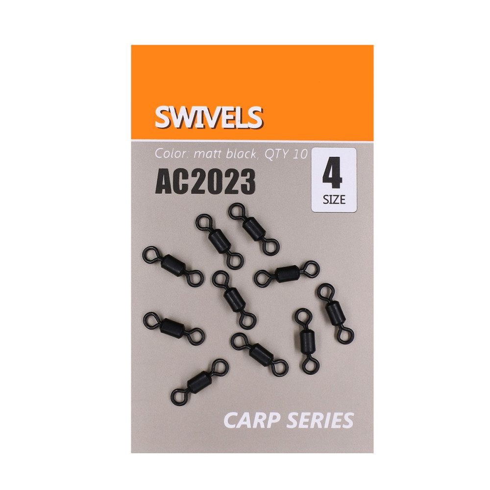 Вертлюг Orange Fishing (matt black), #4, в упаковці 10шт 2023