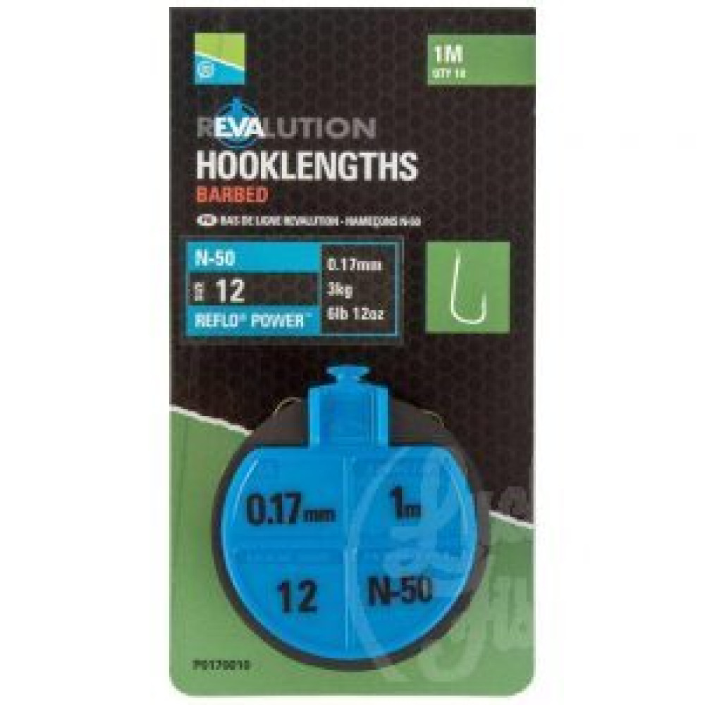 Гачки з повідцем Preston Revaluation Hooklengths №50 Size 12