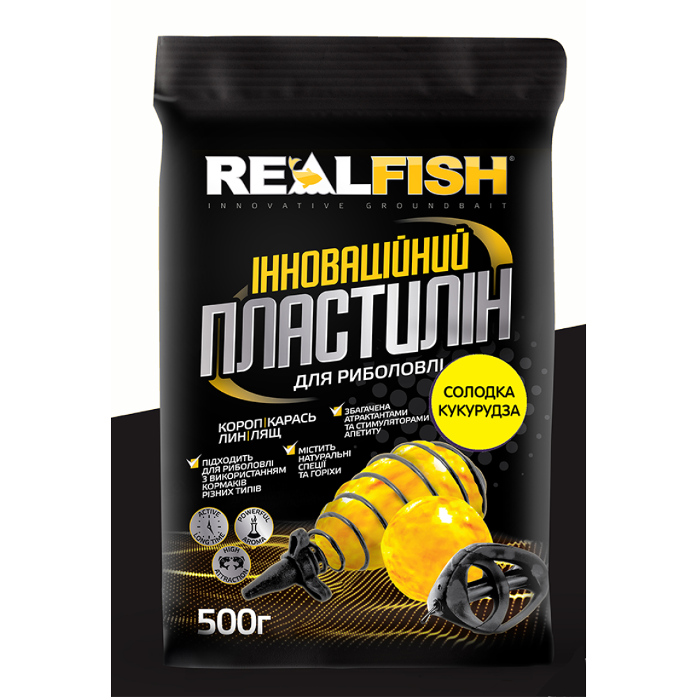 Пластилін Real Fish Кукурудза 0,5 кг 61065 Real Fish