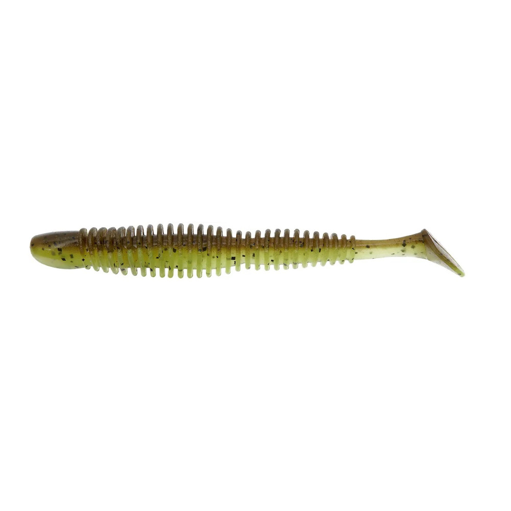 Силіконова приманка Reins Bubbling Shad 4" B08 Green Pumpkin Chart Melon (6шт/уп)