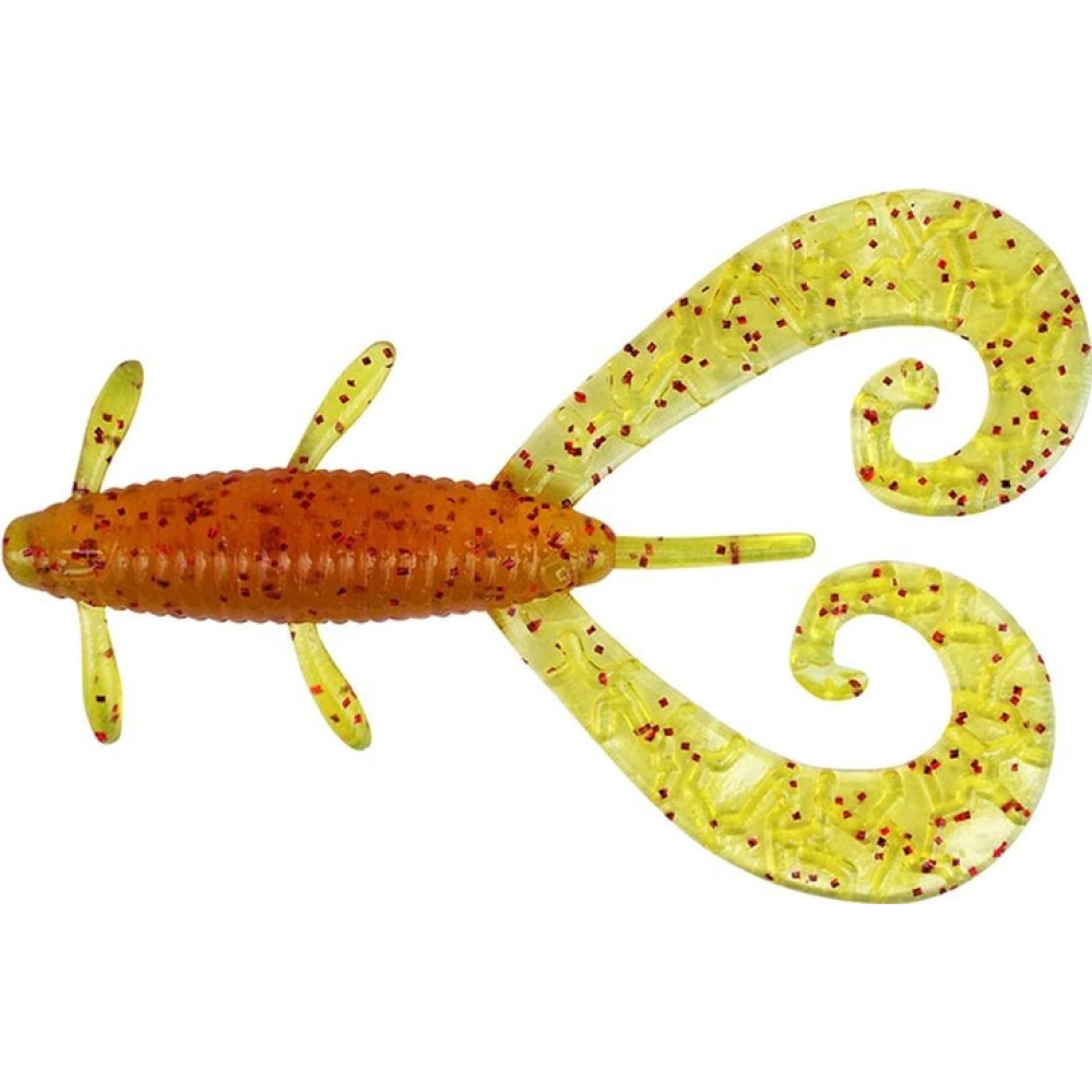 Силіконова приманка Reins G-Tail Twin 2" 566 Motor Oil Red Flake 10шт