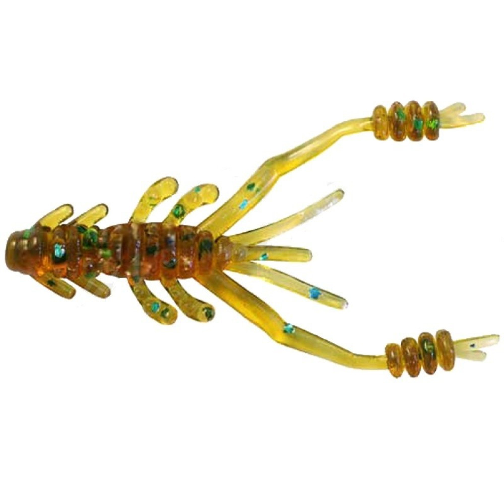 Силіконова приманка Reins Ring Shrimp 3" 565 Motor oil green flake 10 шт