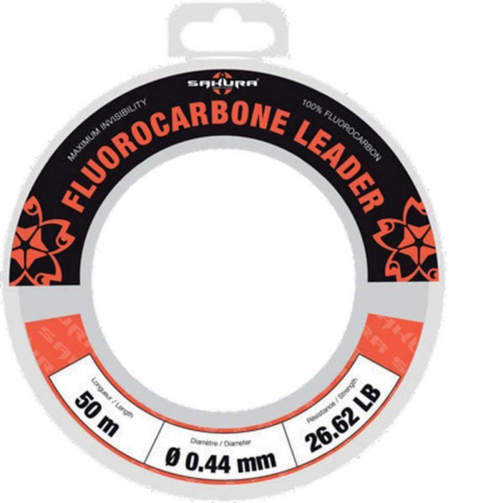 Флюорокарбон Sarura FLUOROCarbon LEADER - 50M - 0.445 mm / 26.62 Lb. Test - 12,10 kg SAPLJ40020.45-C