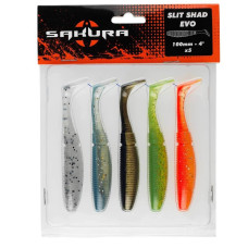 Сіліконова приманка SAKURA SLIT SHAD EVO 100 MIX