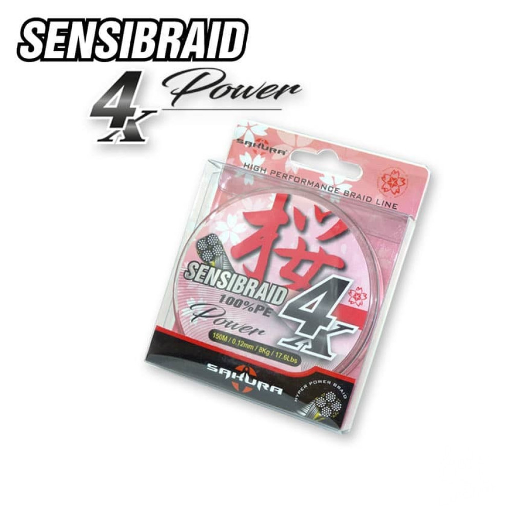 Шнур Sakura SENSIBRAID 4 GREEN 150 M - 0.12 mm / 8Kg / 17.6Lbs SAPLE40010.12-GRE