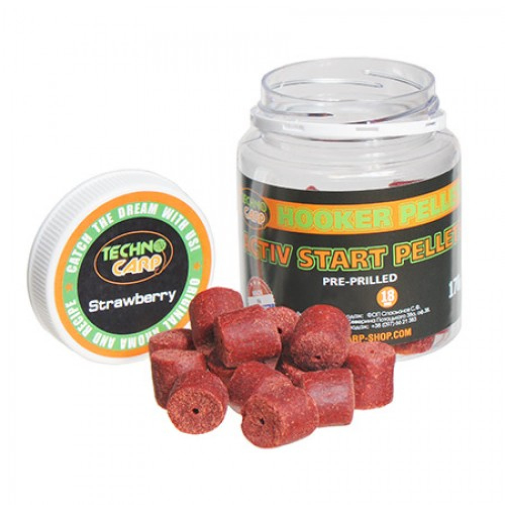 Пелетс насадочний Technocarp Activ Start Pellets Strawberry 18mm 170гр