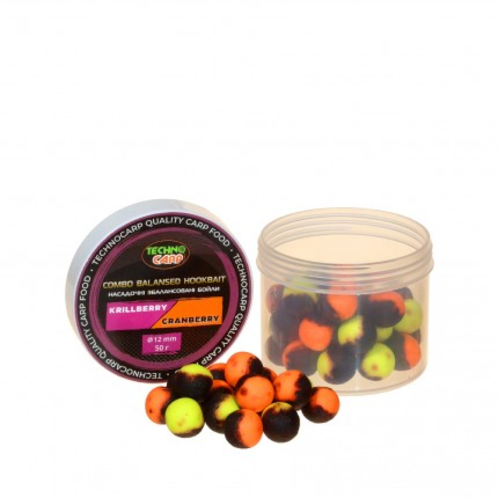 Бойли насадочні Technocarp Combo Balansed Krillberry-Cranberry 12mm 50г