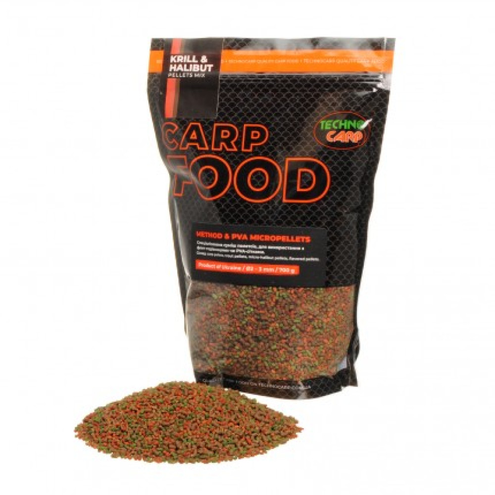 Пелетс Technocarp Method & PVA Micropellets Krill & Halibut Mix 700g