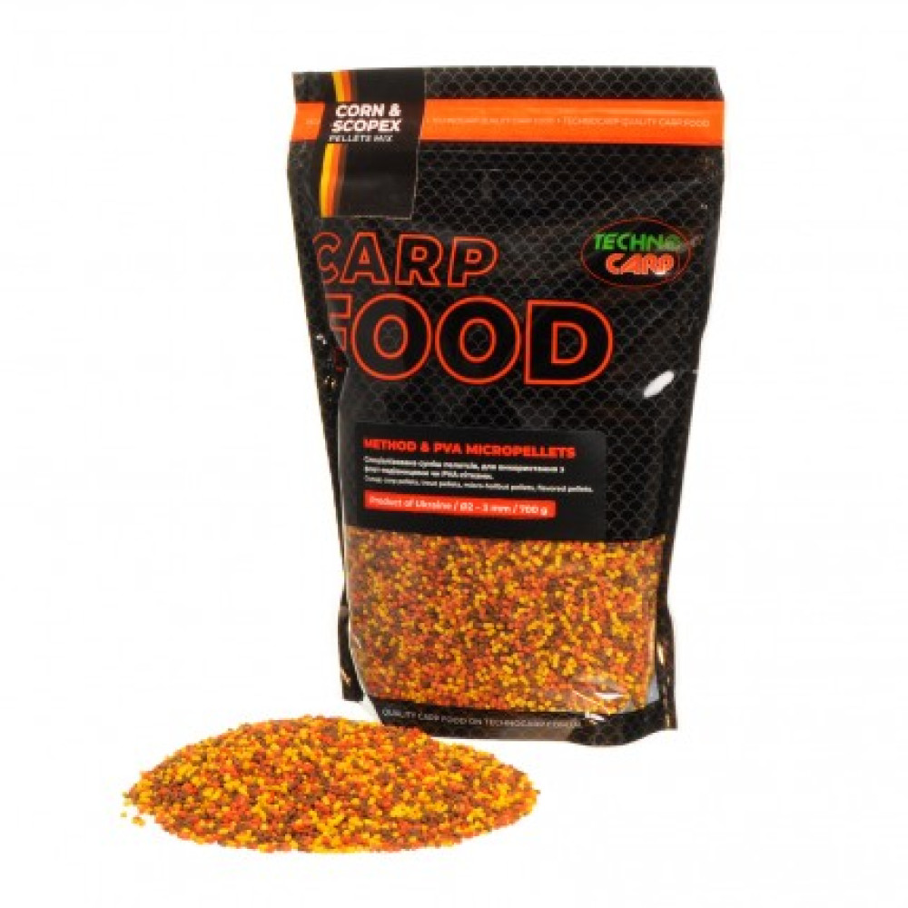 Пелетс Technocarp Method & PVA Micropellets Corn & Scopex Mix 700g