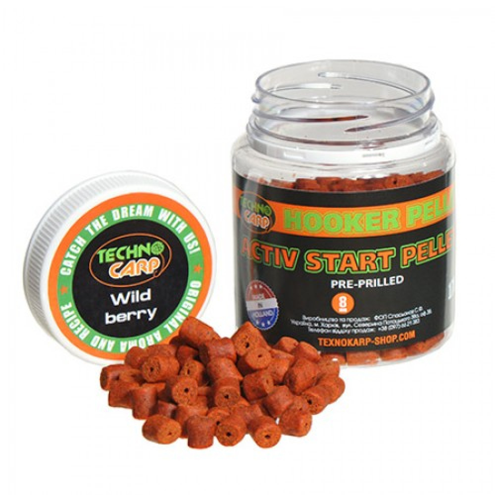 Пелетс насадочний Technocarp Activ Start Pellets Wild Berry 8mm 170гр