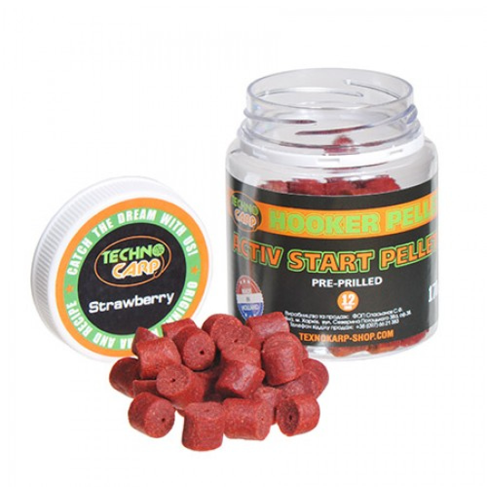 Пелетс насадочний Technocarp Activ Start Pellets Strawberry 12mm 170гр