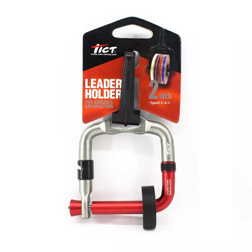 Тримач шпуль з повідцями Leader holder 2 inches (Gunmetal x Red) Tict