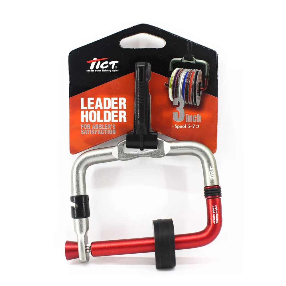 Тримач шпуль з повідцями Leader holder 3 inches (Gunmetal x Red) Tict