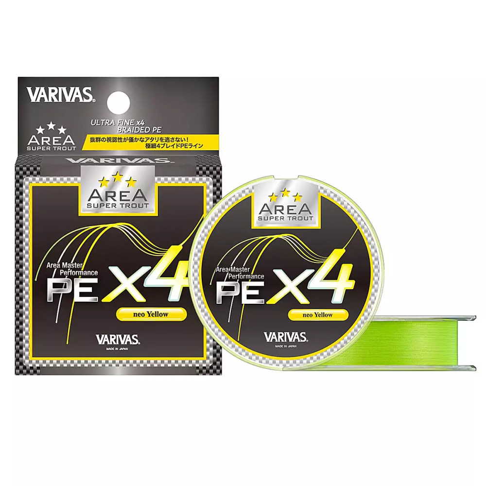 Шнур Varivas Super Trout Area PE X4 Neo Yellow 75m 2.92kg 0.074mm #0.2