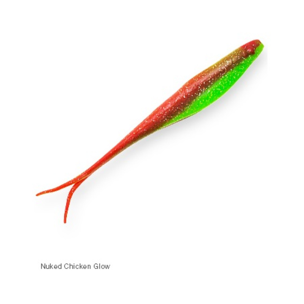 Плаваючий силікон ZMAN Scented Jerk Shad 4" 5 pcs #Nuked Chicken Glow