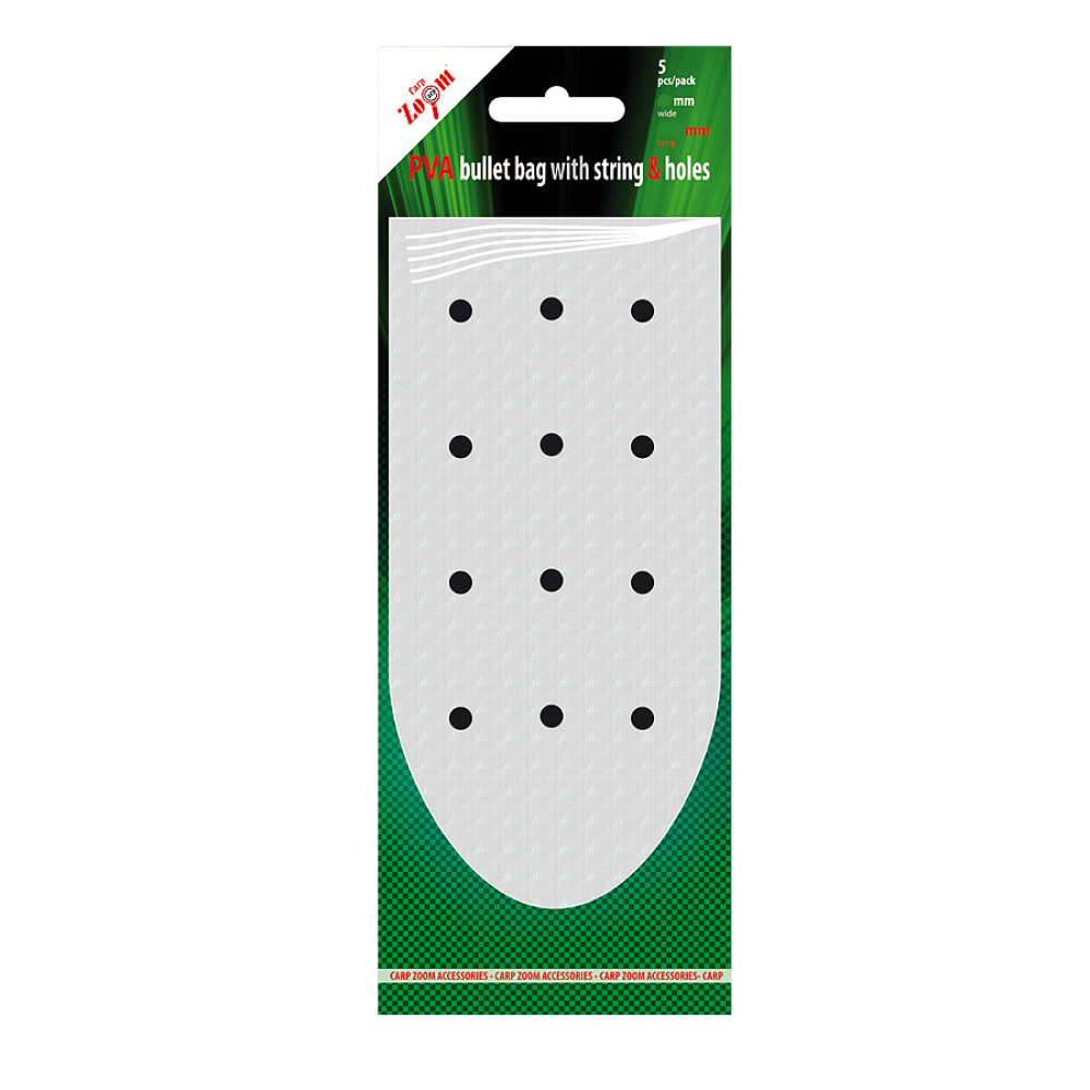 Пакет PVA Bullet Bag w. String&Holes 65x190mm 5pcs