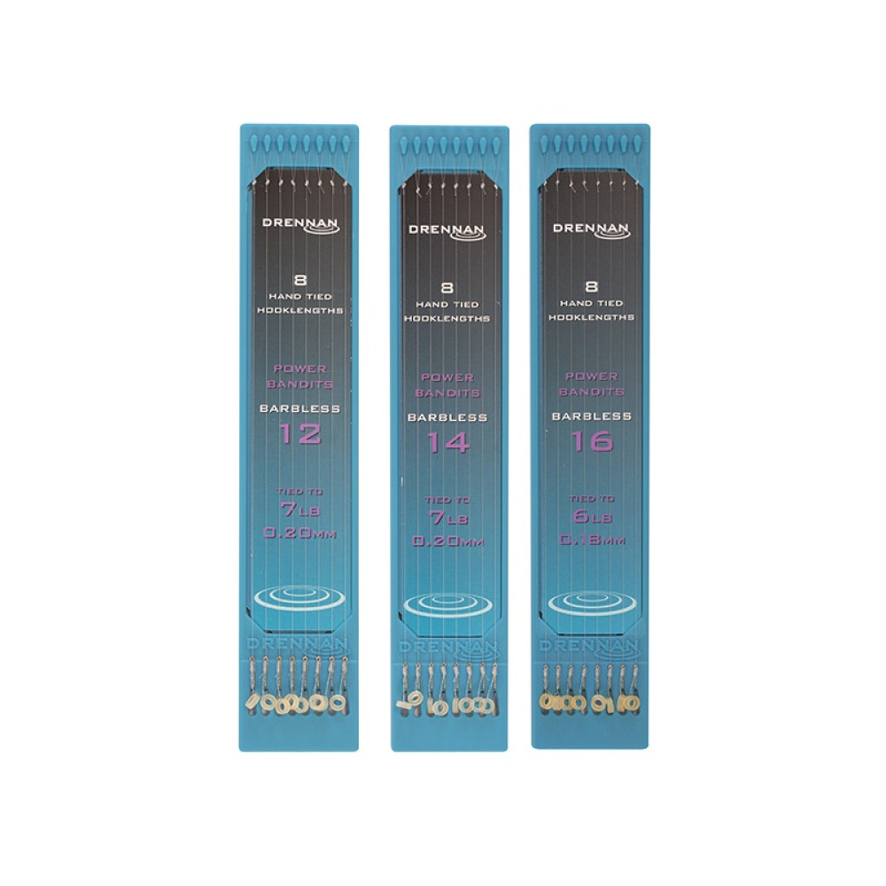Гачки з повідцем Drennan на мотовилі HTN Plate 6", Power Bandit 12 (Barbless)