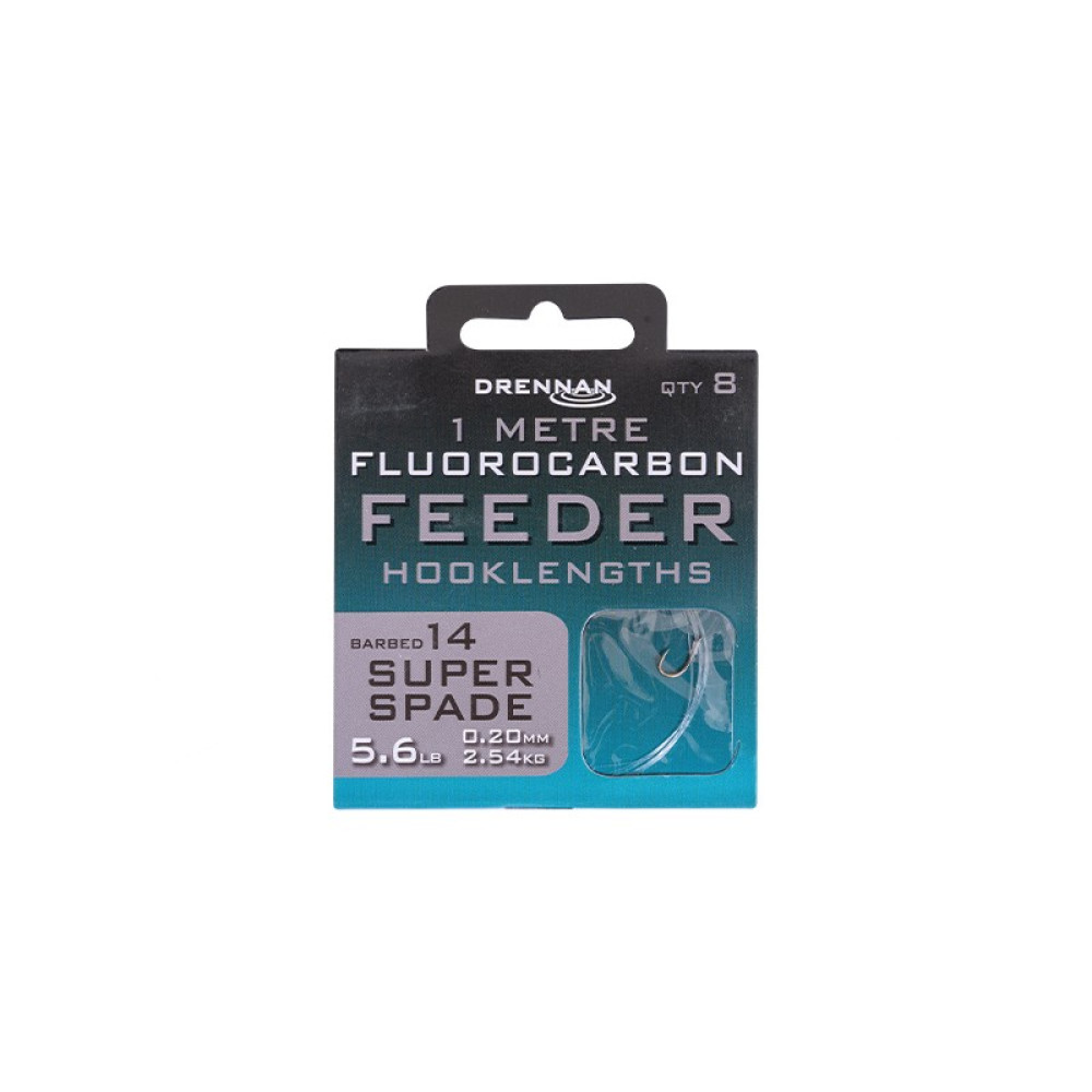 Гачки з повідцем Drennan Fluoro Feeder Super Spade 14