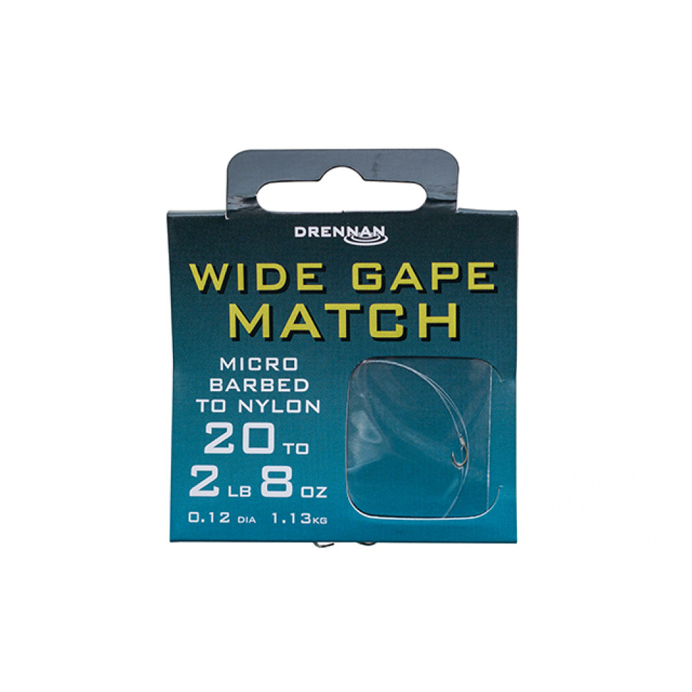 Гачки з повідцем Drennan Wide Gape Match 16 to 3lb