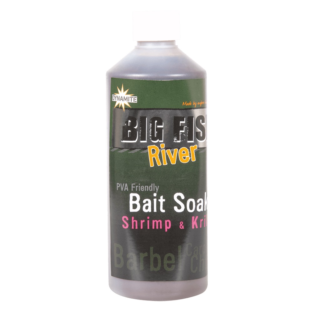Ліквід Dynamite Baits Big Fish River Bait Soakt - Shrimp & Krill 500 ml , DY1378