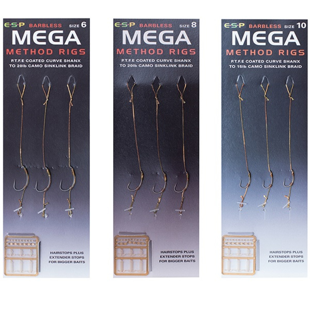 Гачки з повідцем ESP MegaMthd Rig B'less Size 8