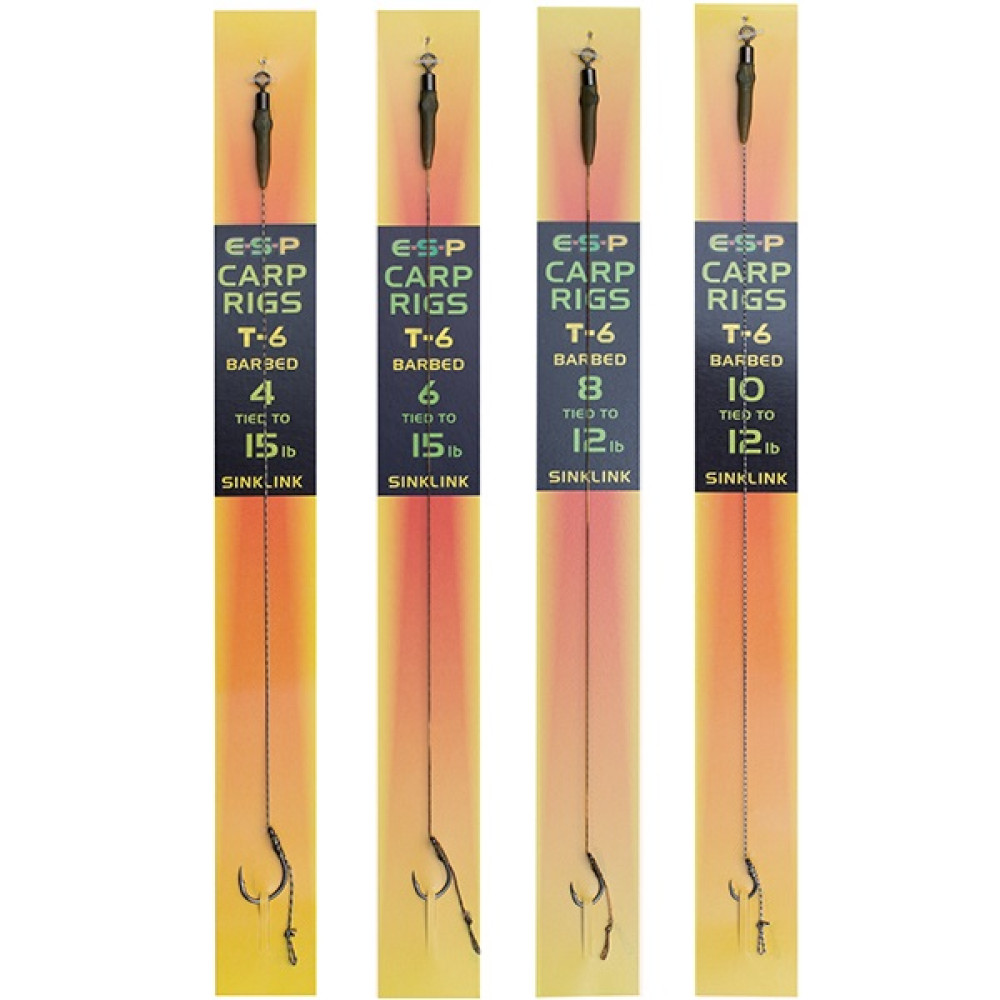 Гачки з повідцем ESP Carp Rig T6 4-15lb