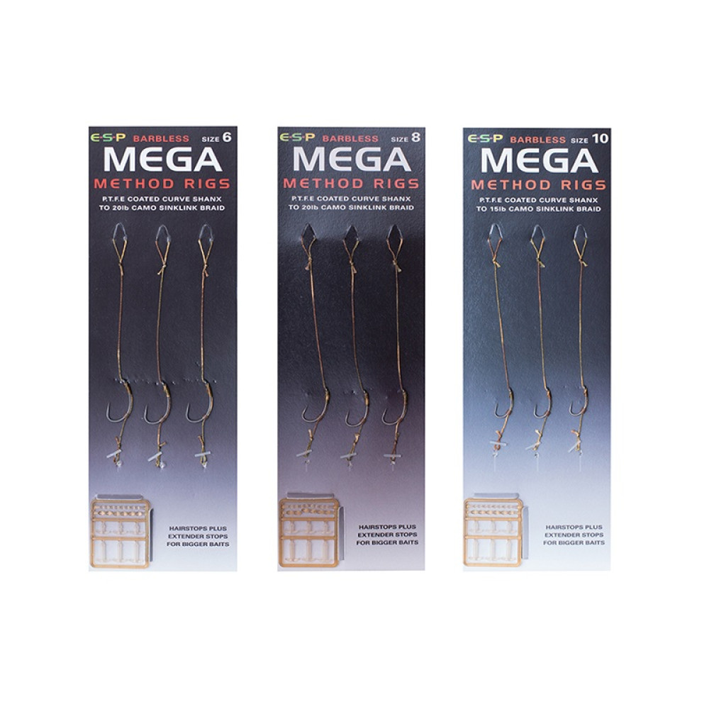 Гачки з повідцем ESP MegaMthd Rig B'less Size 10