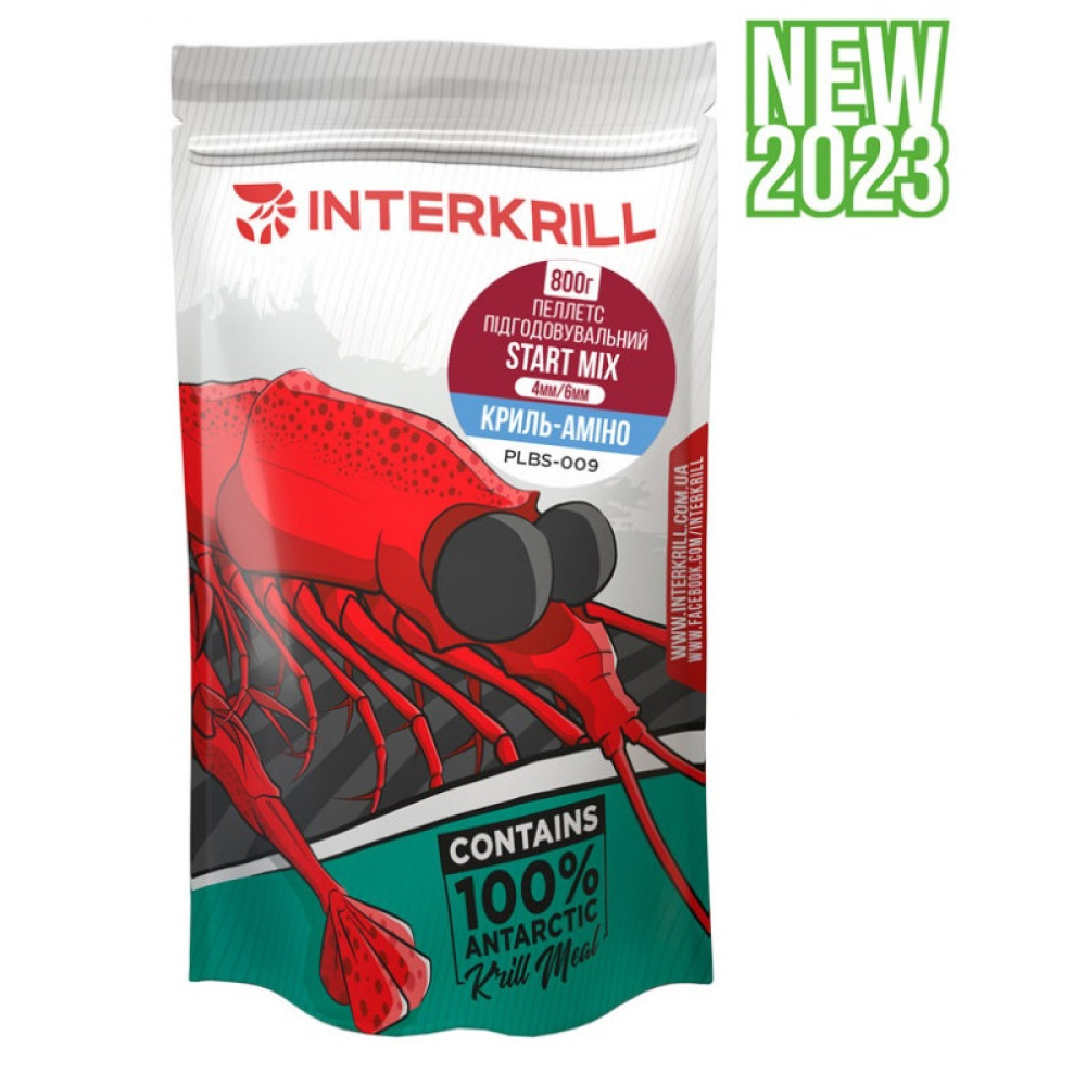 Пелетс Interkrill Start Mix (4mm & 6mm) Криль-Аміно, 800гр