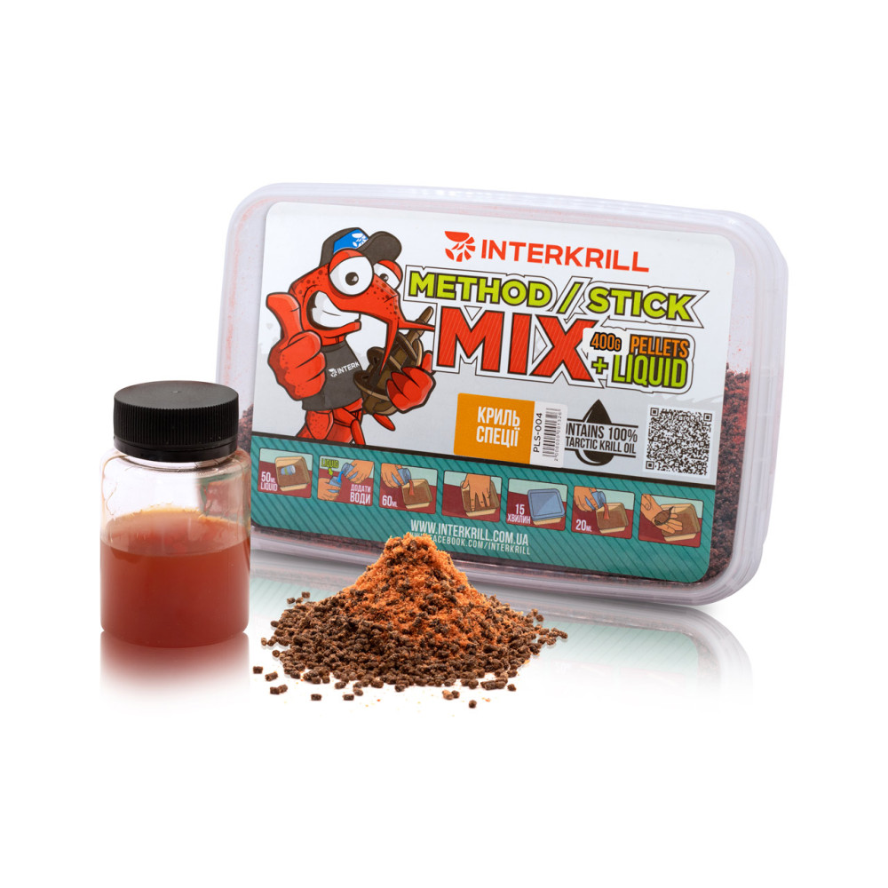 Пелетс Interkrill METHOD/STICK MIX Криль-Спеції, 400 г