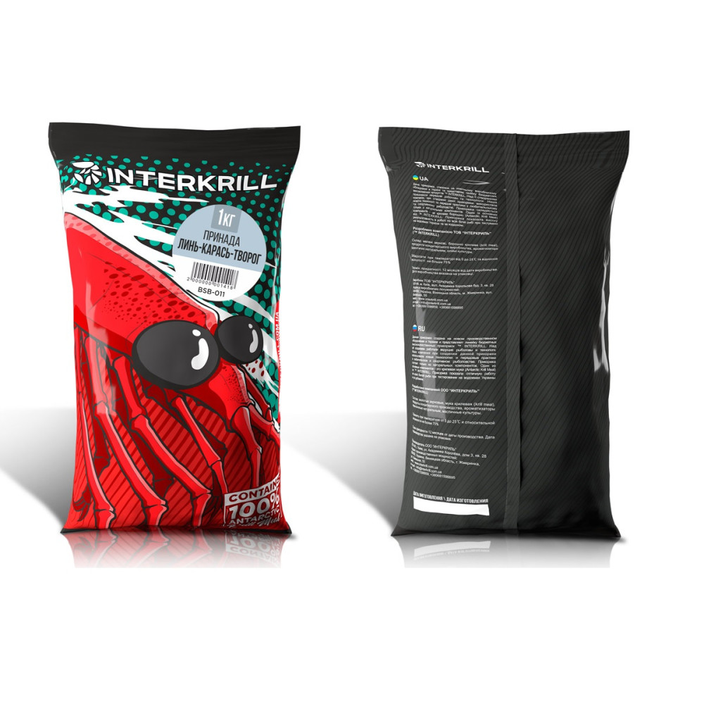 Прикормка Interkrill Линь-Карась-Творог, 1 кг