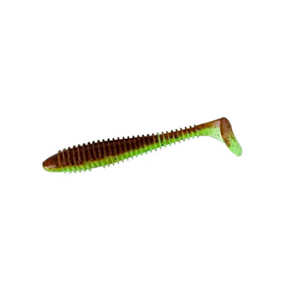 Силіконова приманка Keitech Swing Impact FAT 3.8" 401 Green Pumpkin / Chartreuse