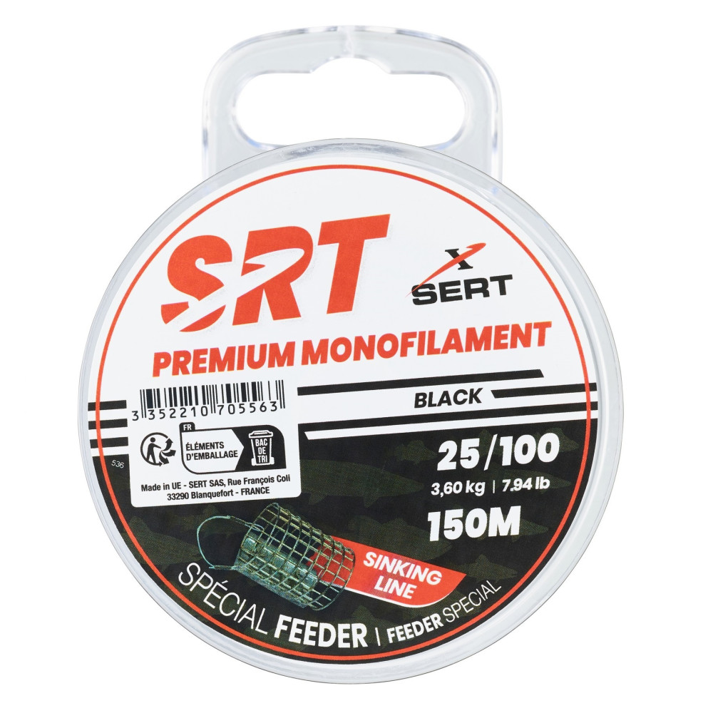 Волосінь SERT NYLON SRT SPECIAL FEEDER 20/100 150M BLACK 2.90KG/6.38LB