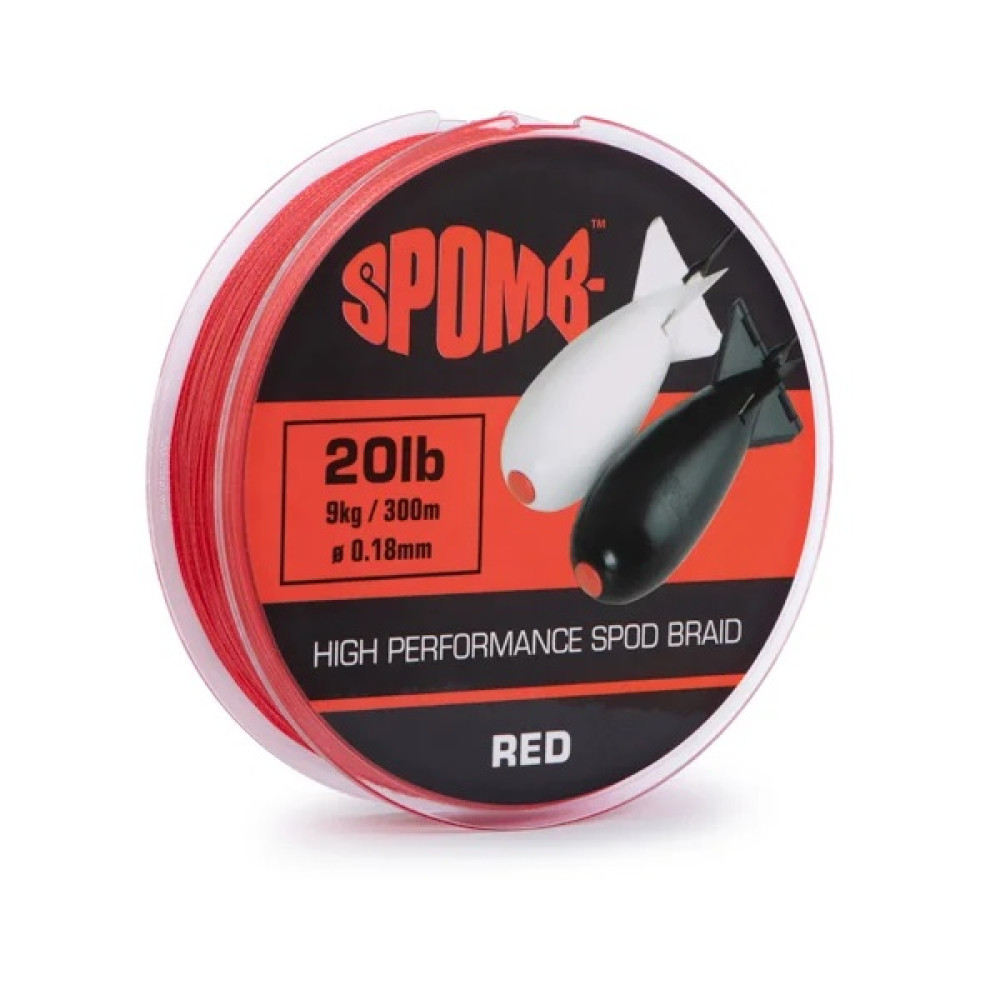Сподовий шнур Spomb Braid 300m 9kg 20lb RED 0.18mm