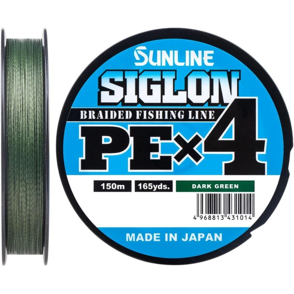 Шнур Sunline Siglon PE x4 150m (темн-зел.) #1.5/0.209mm 25lb/11.0kg