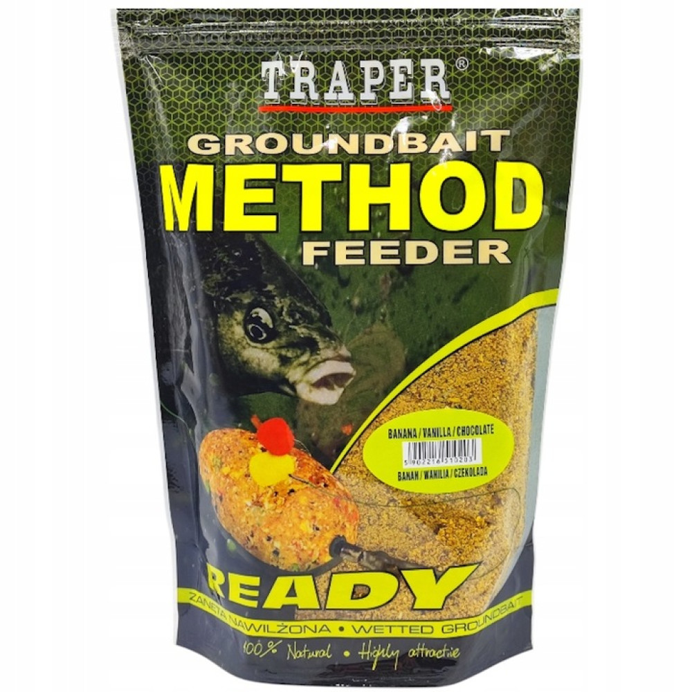 Прикормка Traper Method Feeder READY Banan/Wanilia/Czekolada 0,75кг