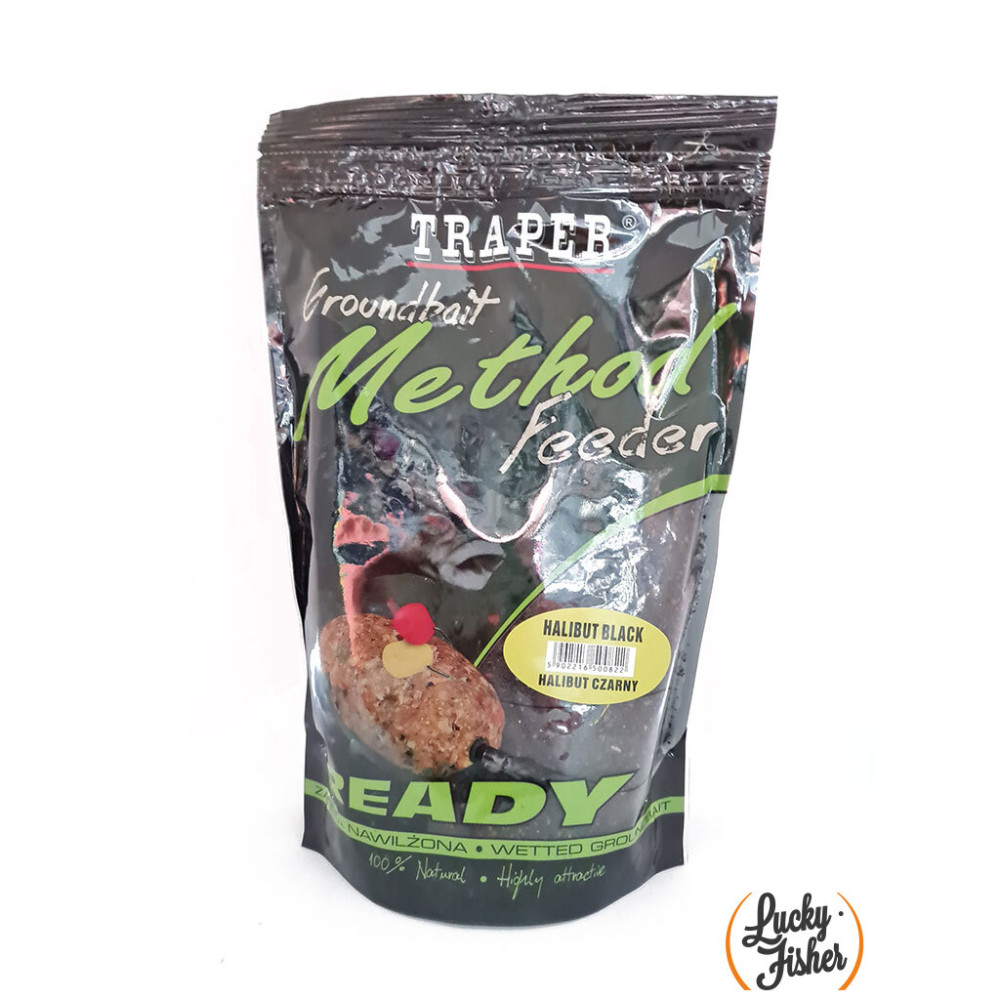 Прикормка Traper Method Feeder READY Черний Халібут, 0,75кг