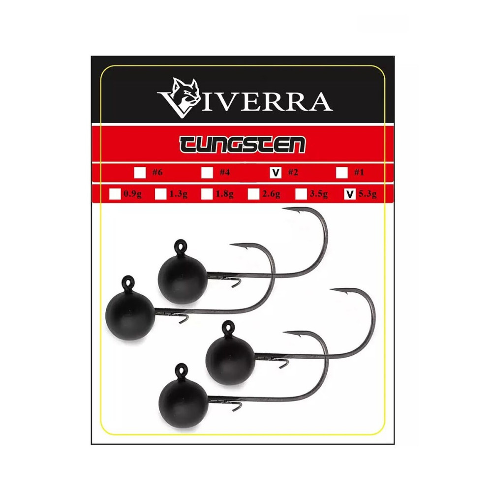 Джигголовка вольфрамова Viverra 5,3g #2 Black (3шт)